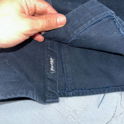 Levis Button Up Shirt Mens M Blue Flannel Long Sleeve Heavyweight Cotton Shacket