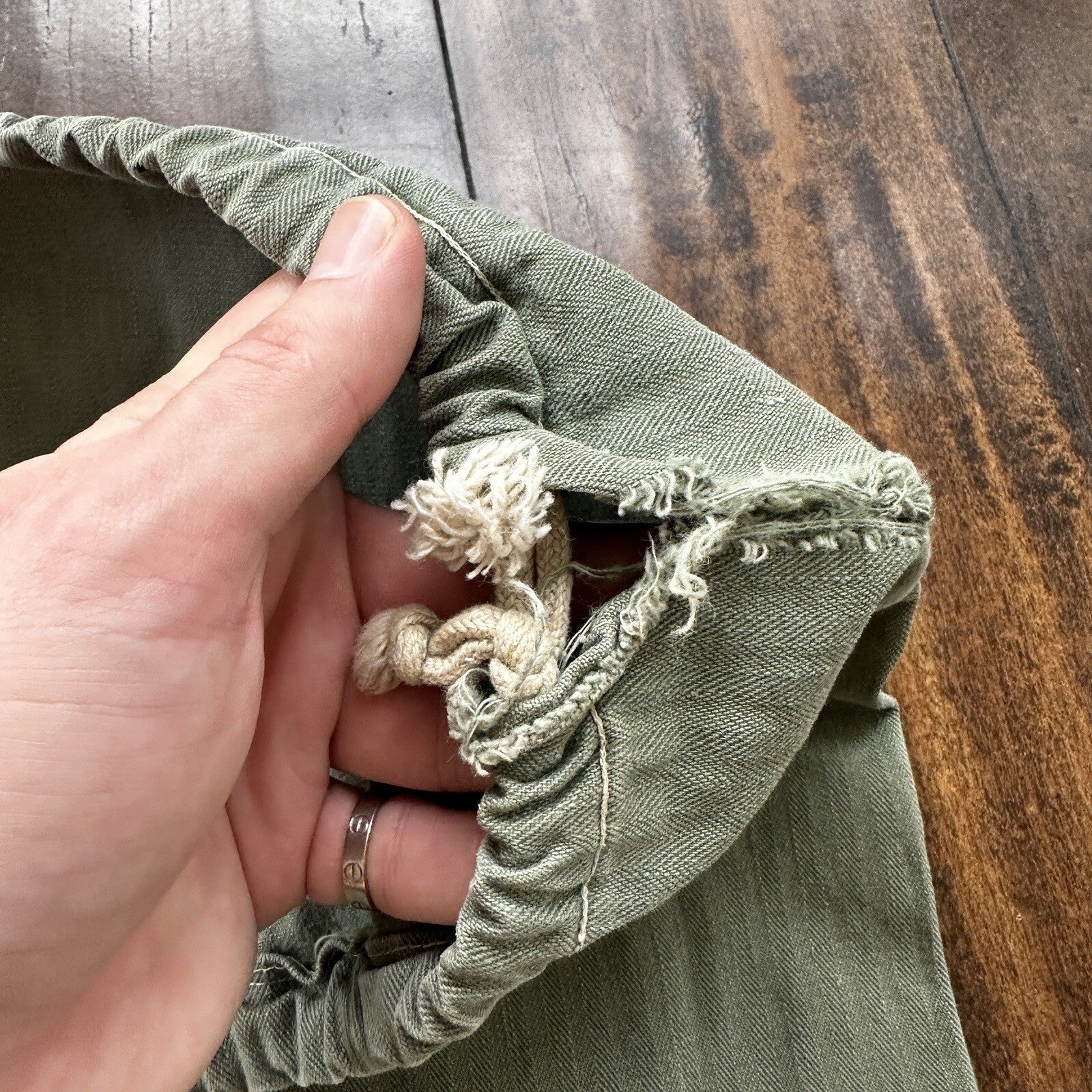 VTG WWII HBT Garment Laundry Bag Military Denim 1940s 40s 50s Stencil