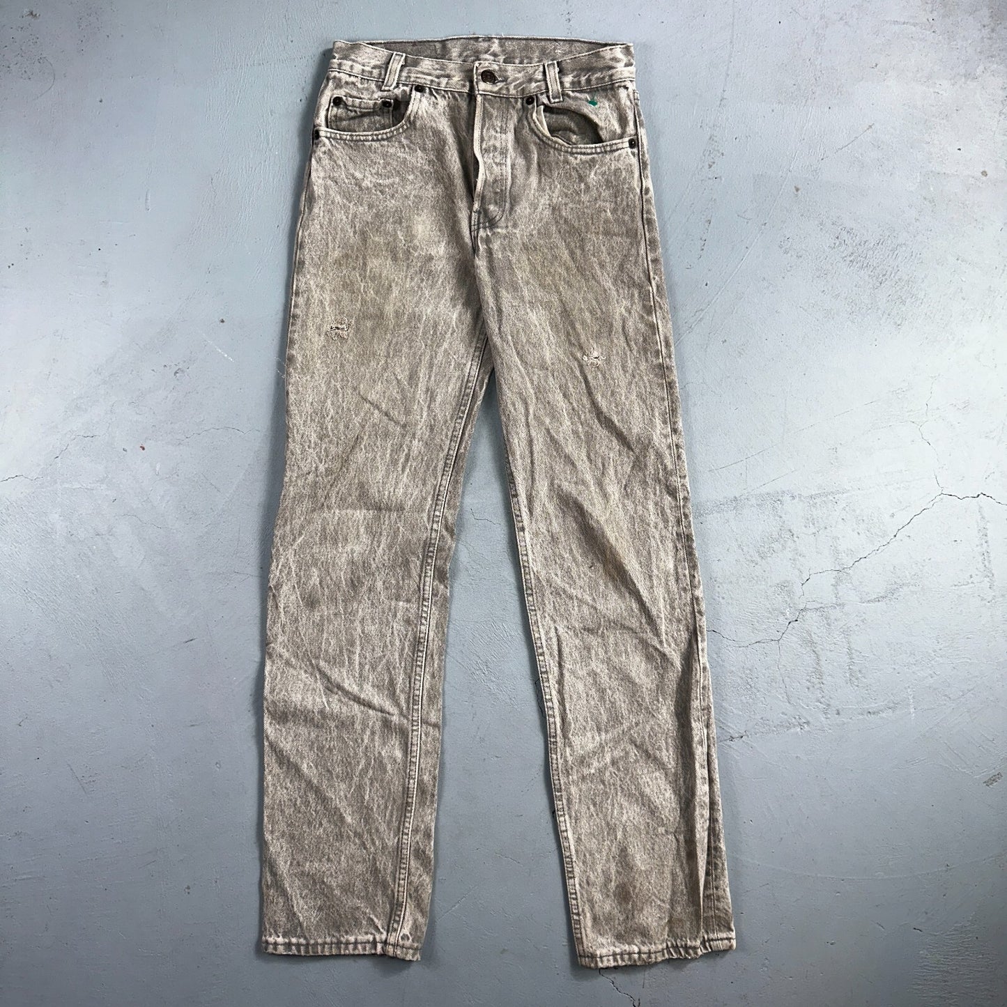 Levis 501 Vintage 80s USA XX Straight Leg Jeans Gray Acid Wash 27x32 Act 26x31