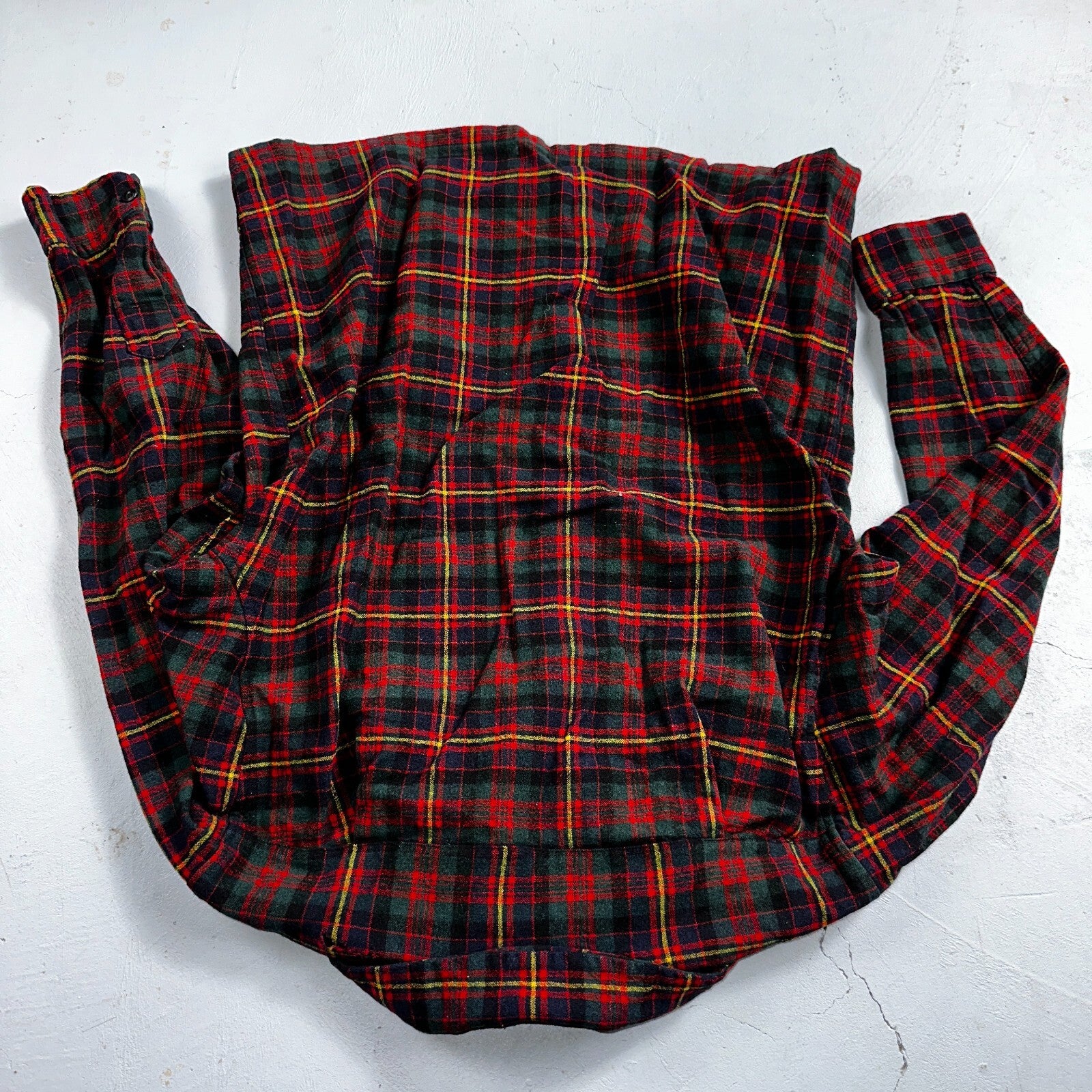 Pendleton 100% Virgin Wool Button Up Plaid Flannel Shirt Board VTG Thrashed 70s