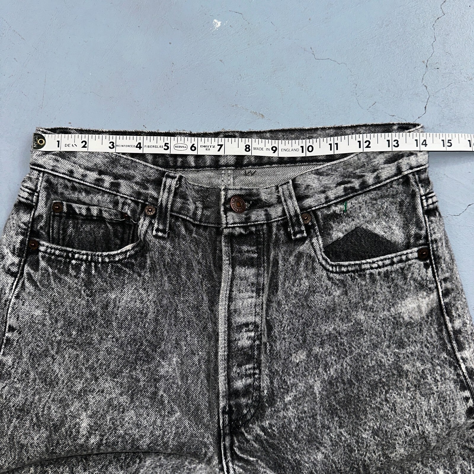 Levis 501 Vintage 90s USA XX Straight Leg Jeans Black Acid Wash 30x32 Act 28x31