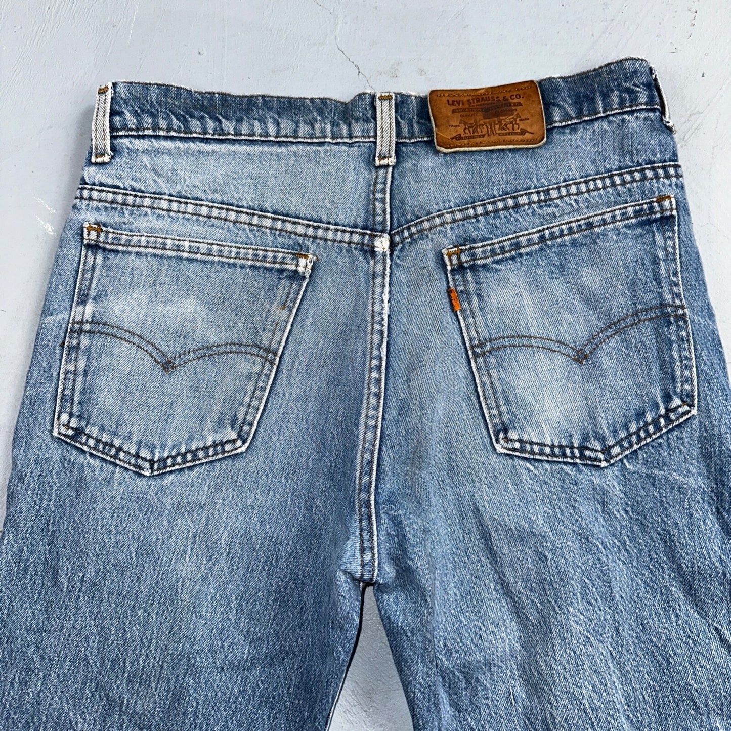 Levis 517 Vintage 80s USA Orange Tab Bootcut Flare Blue Worn Jeans Act 32x30