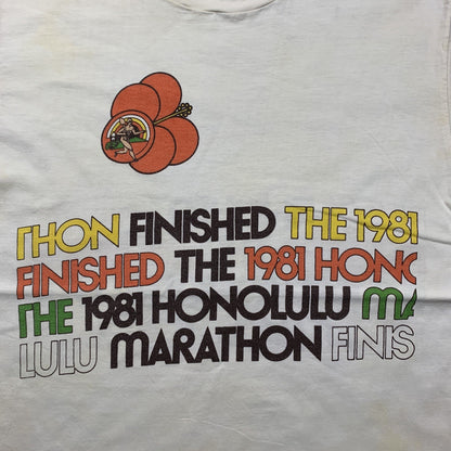 Vintage Nike T Shirt USA Rare Jordan 1981 Finisher Honolulu 80s Japan Geisha