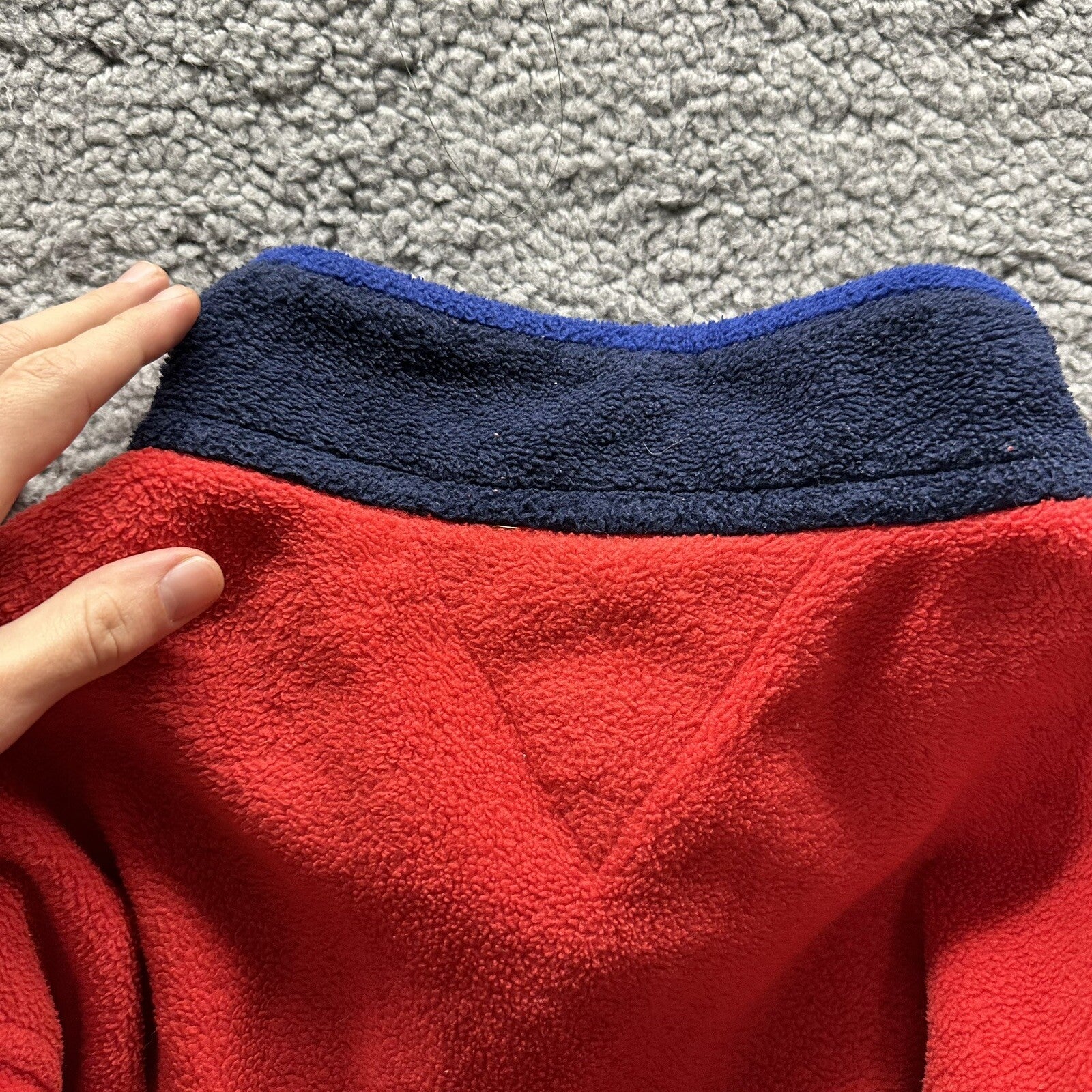 Tommy Hilfiger Logo Quarter Zip Fleece Vintage Red Pullover Jacket 80s 90s Rare