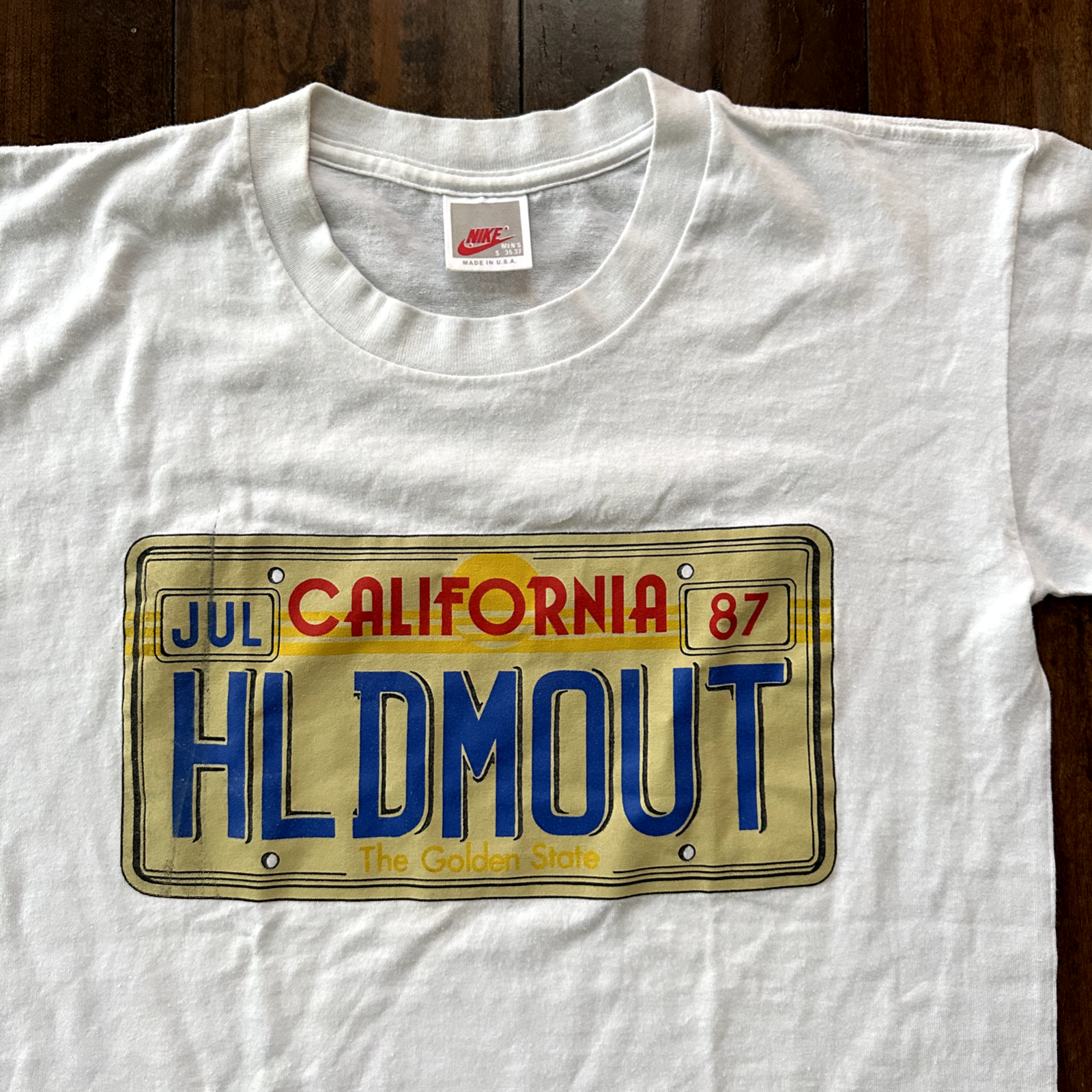 Nike License Plate California Vintage T Shirt USA 80s Grey Tag Rare Travel Rap