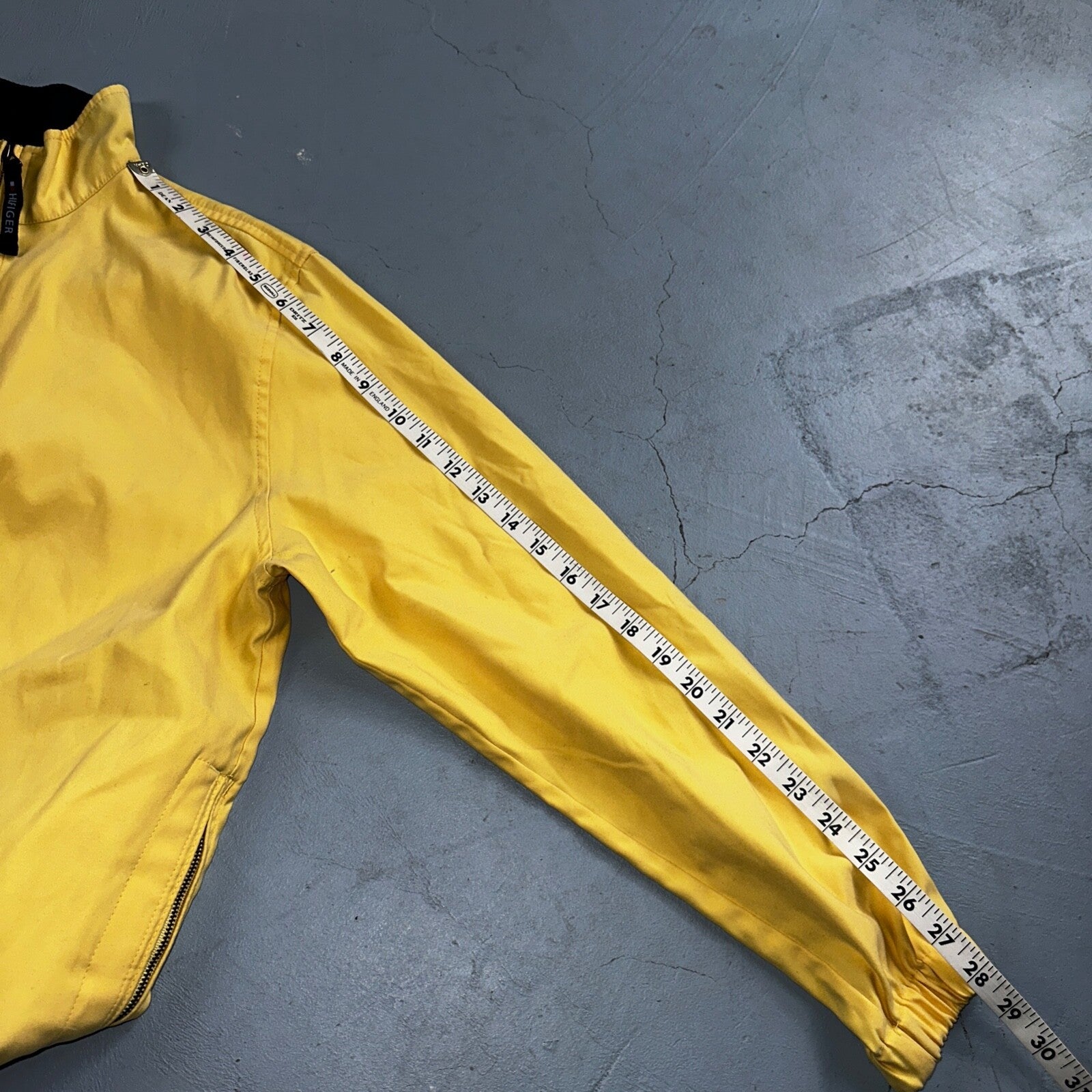 Tommy Hilfiger Golf Yellow Windbreaker Polyester Quarter Zip Pullover Small