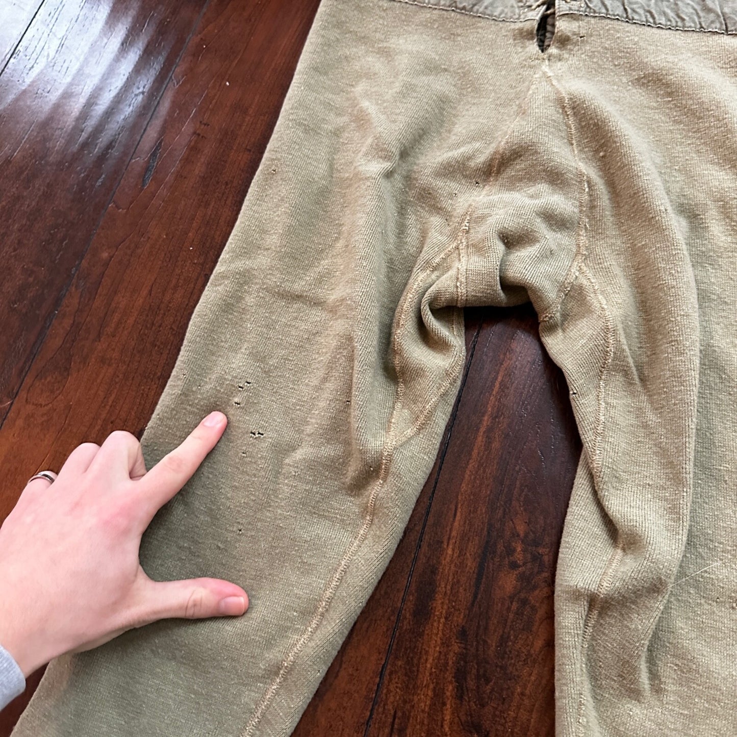 VTG WWII US Military Thermal Wool Pants Joggers Sweatpants 1940s USN Green