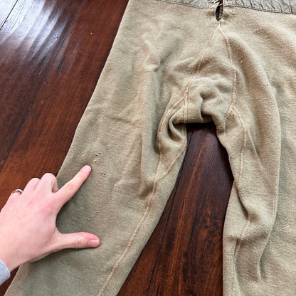 VTG WWII US Military Thermal Wool Pants Joggers Sweatpants 1940s USN Green