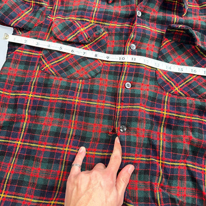 Pendleton 100% Virgin Wool Button Up Plaid Flannel Shirt Board VTG Thrashed 70s
