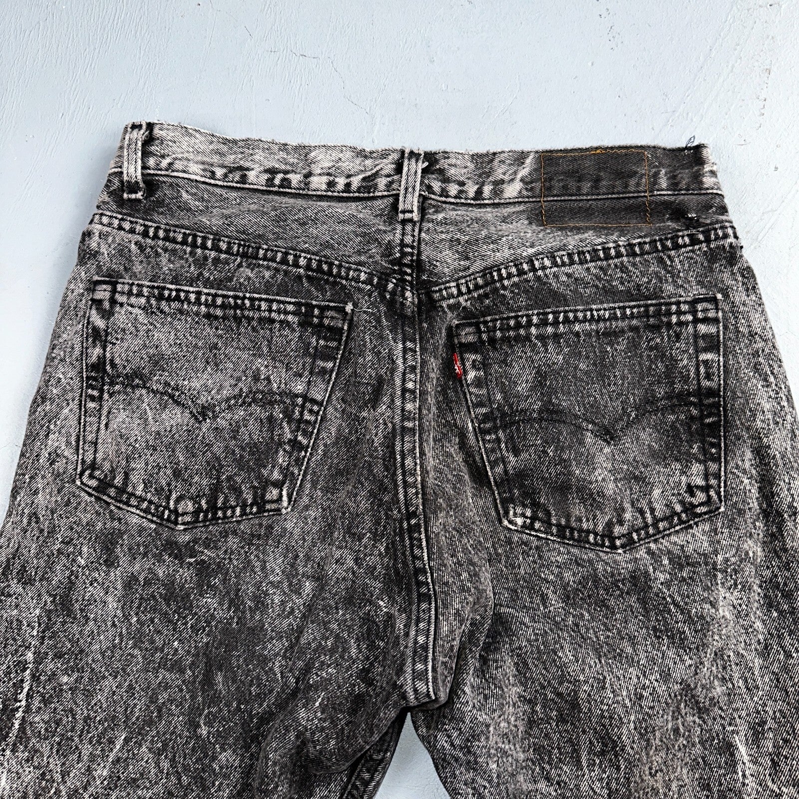 Levis 501 Vintage 80s USA XX Straight Leg Jeans Black Acid Wash 33x32 Act 31x30