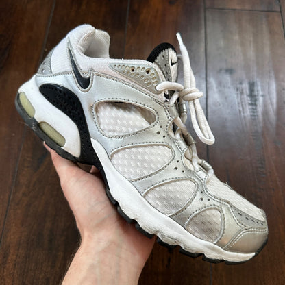 VTG Nike Air Max Womens Athletic Shoes 308677 101 Silver Black White 9.5 Y2K