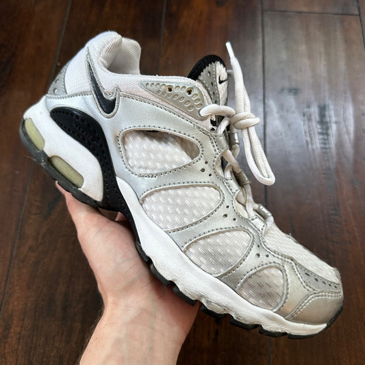 VTG Nike Air Max Womens Athletic Shoes 308677 101 Silver Black White 9.5 Y2K