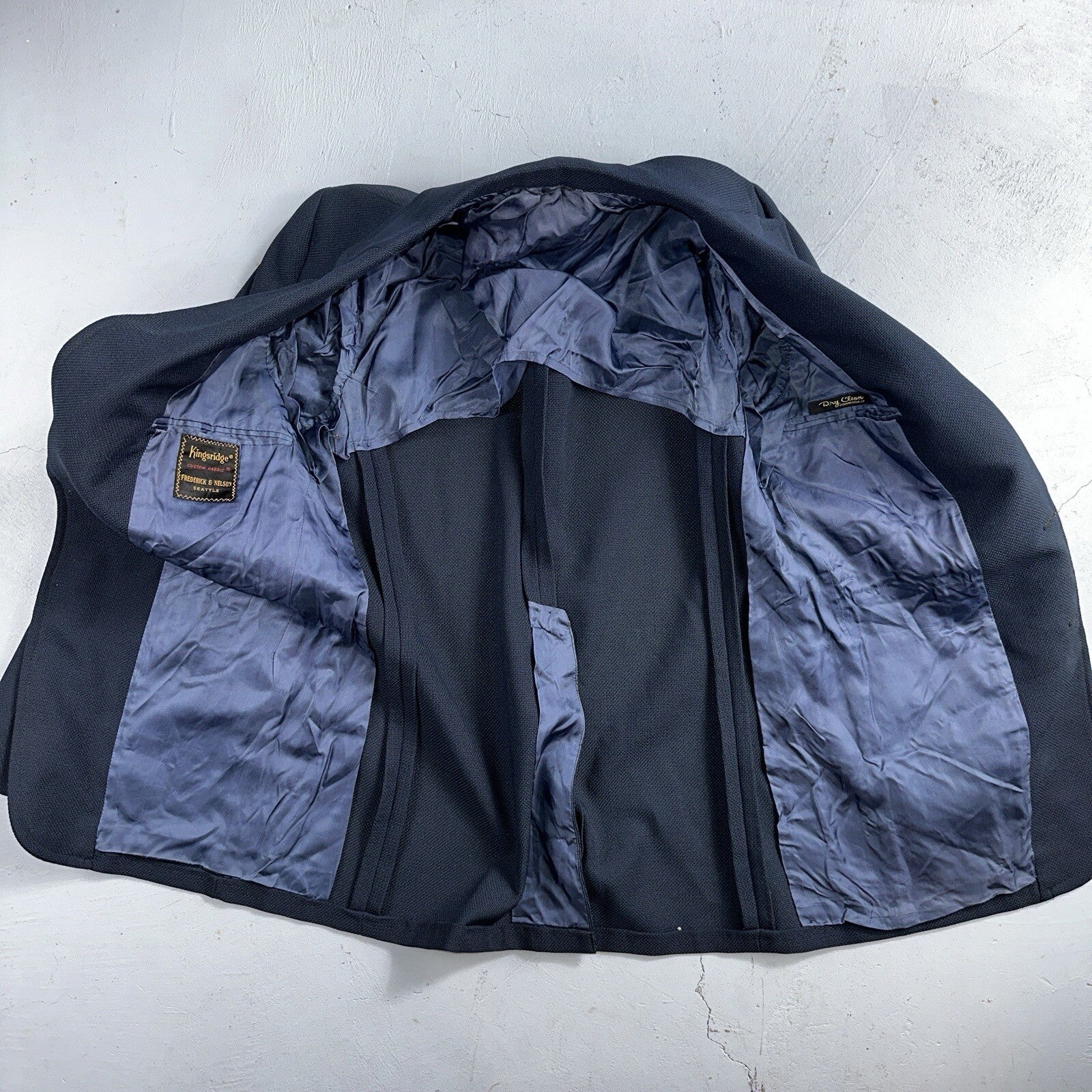 Kingsridge Blazer Mens 40 Blue Vintage Sport Coat Suit Jacket Union USA 1970s