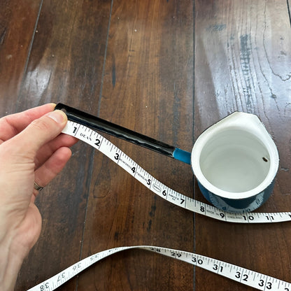 VTG Antique Blue Milk Warmer Primitive Cooking Pot Barista Tool Poland