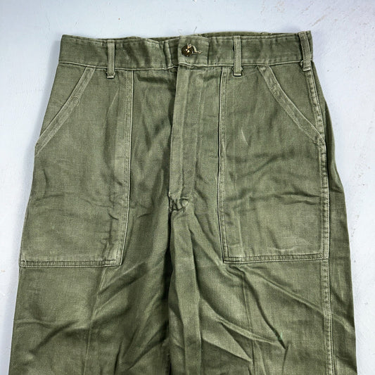 Vintage 1960s 70s Vietnam OG 107 Fatigue Pants 60s Zipper Fly Act 39x31