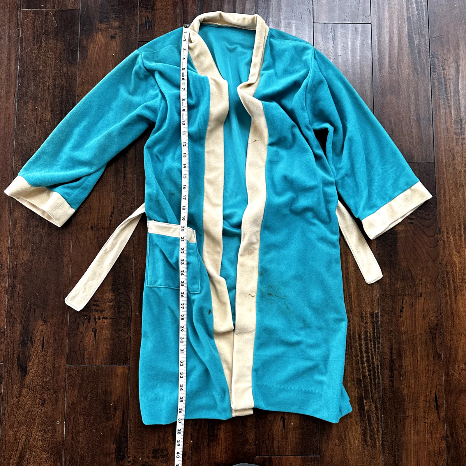 Vintage Blue 1980s Robe USA Small One Size Unisex 80s 70s Cool Basic Pajama