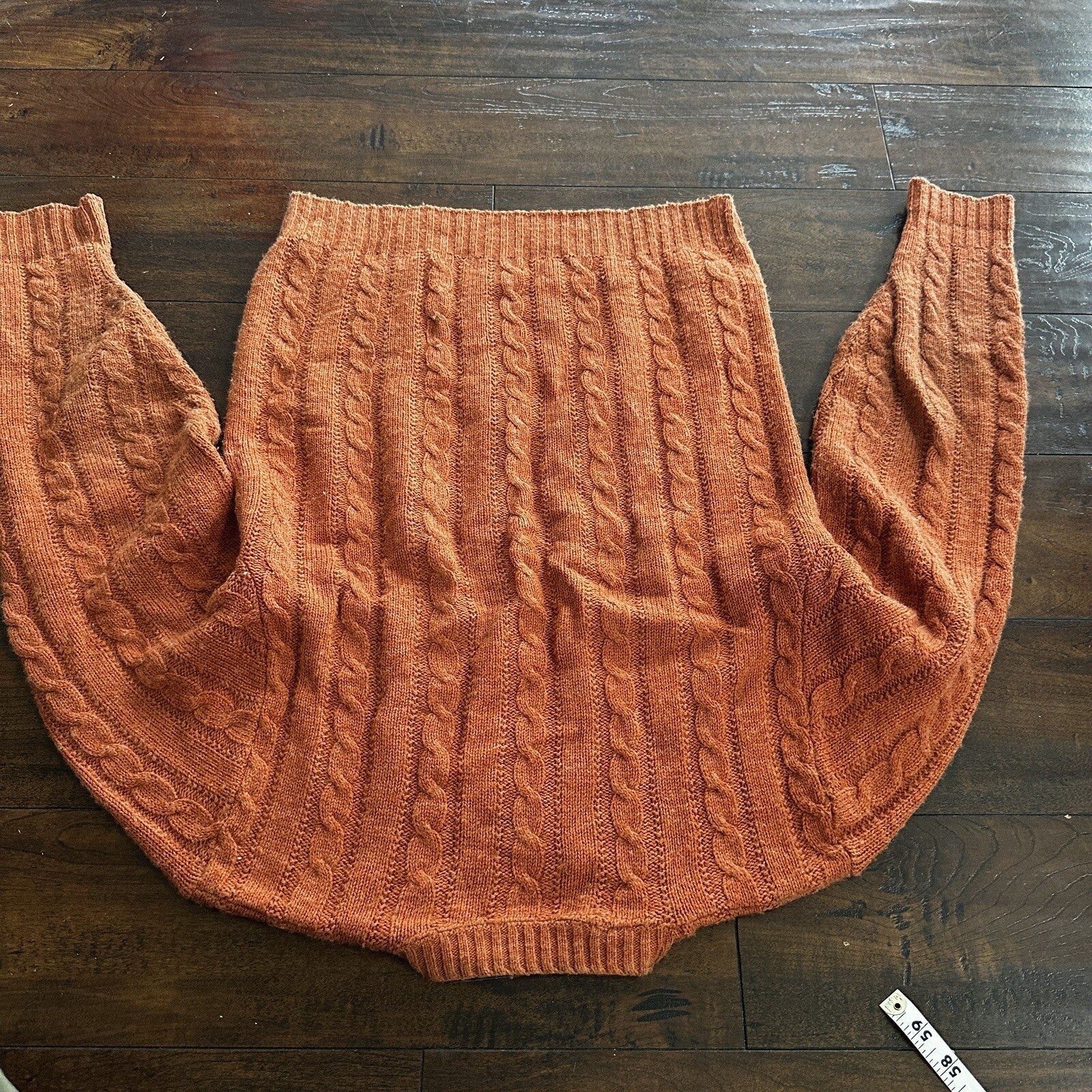 Vintage Jantzen Mens M Crewneck Sweater Orange USA Coogi Style Ugly Knit 60s