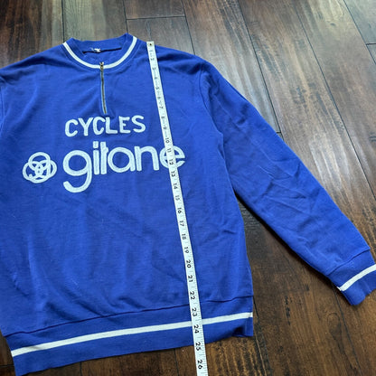 Cycle Gitane 1960s Quarter Zip Crewneck Sweater Chain Stitch Rockabilly 60s RARE