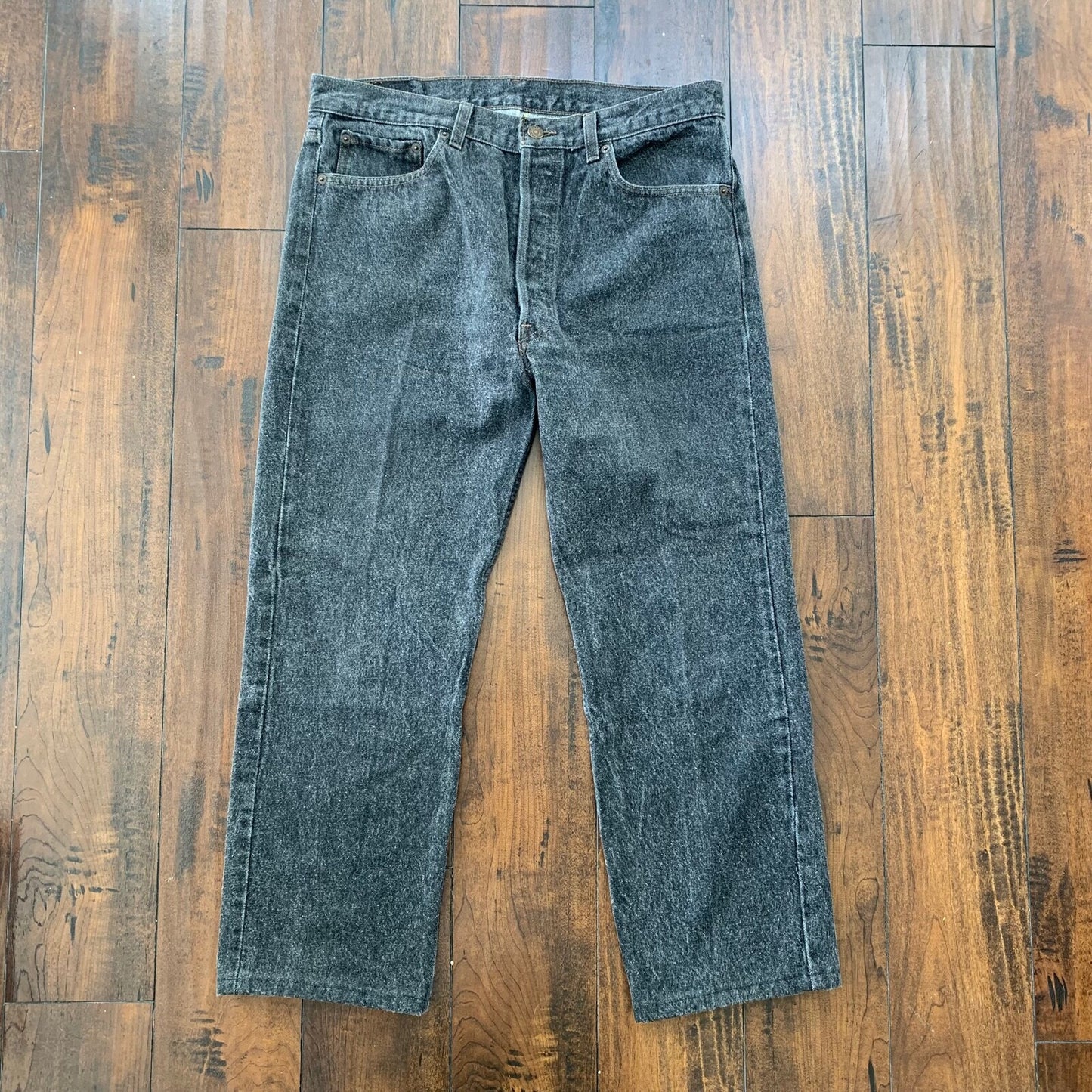 Levis 501 Vintage 90s Straight Leg XX USA Jeans 36x30 Black Wash Act 32x26