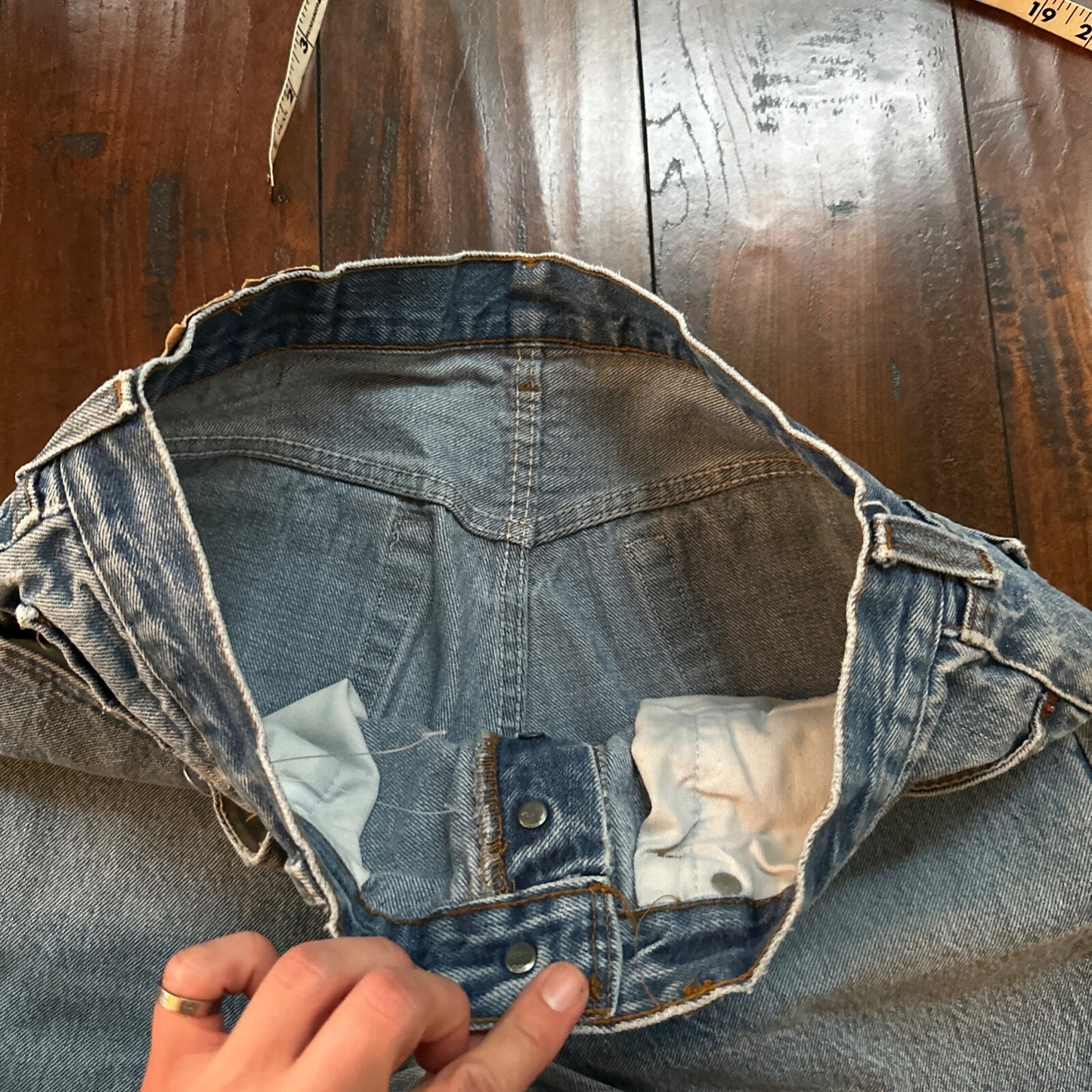 VTG 80s Levis 501 Button Fly 35x32 USA Tag Jeans Straight Wash Blue XX Act 31x31