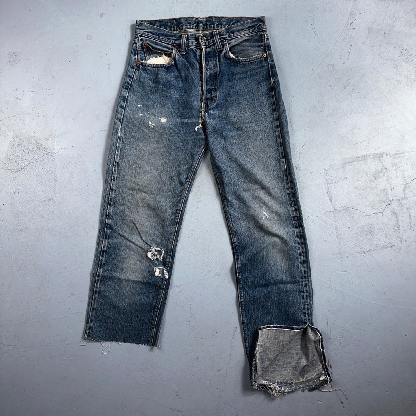 Levis 501 VTG 70s SS Redline Selvedge Jeans XX Thrashed 30x34 Act 28x29
