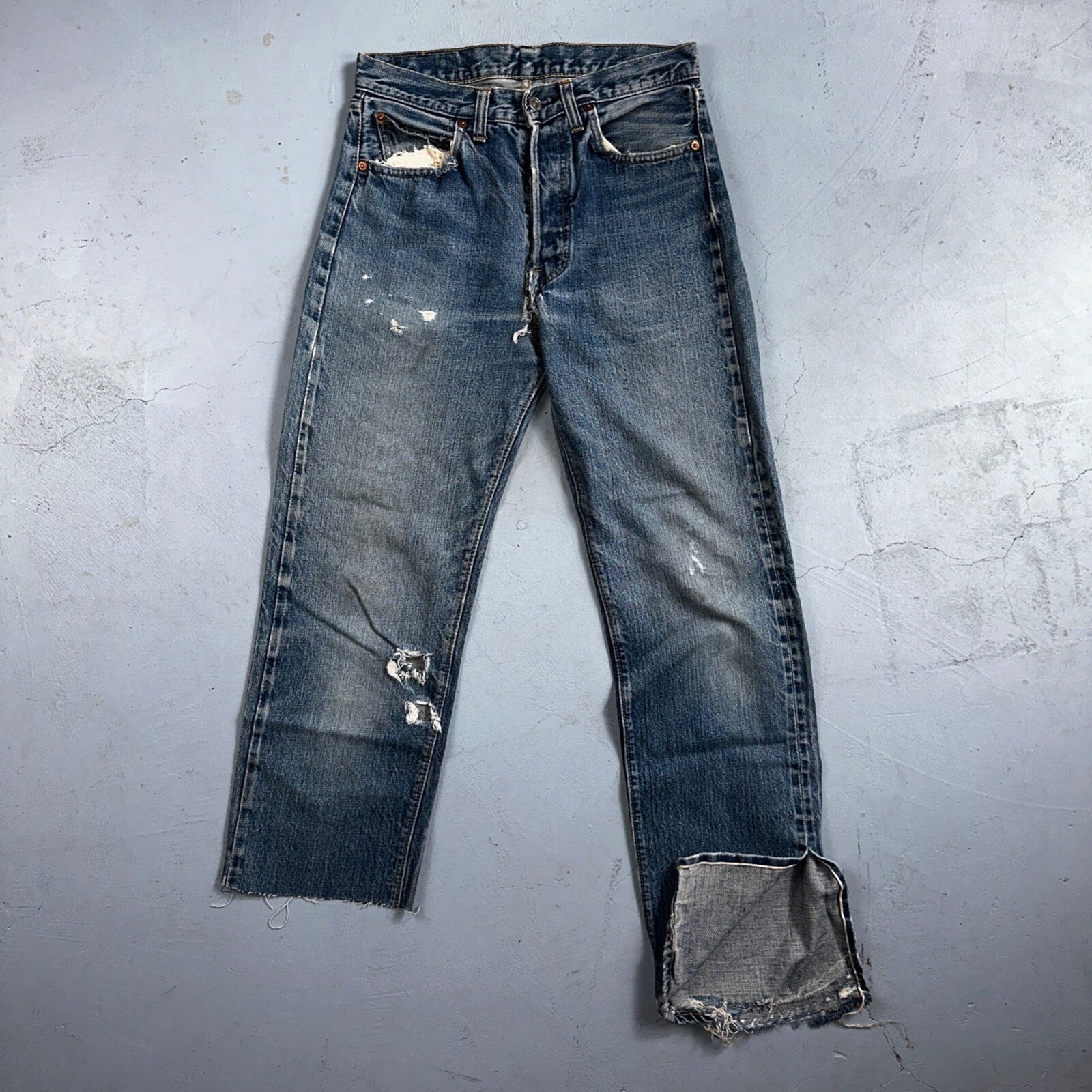 Levis 501 VTG 70s SS Redline Selvedge Jeans XX Thrashed 30x34 Act 28x29