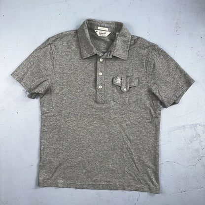 Penguin Polo Shirt Mens M Gray Short Sleeve Classic Fit Button Pocket