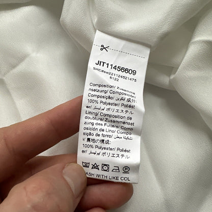 SHEIN MOD Ruched Bust Shirred Back Puff Sleeve Front Dress White Sexy Summer