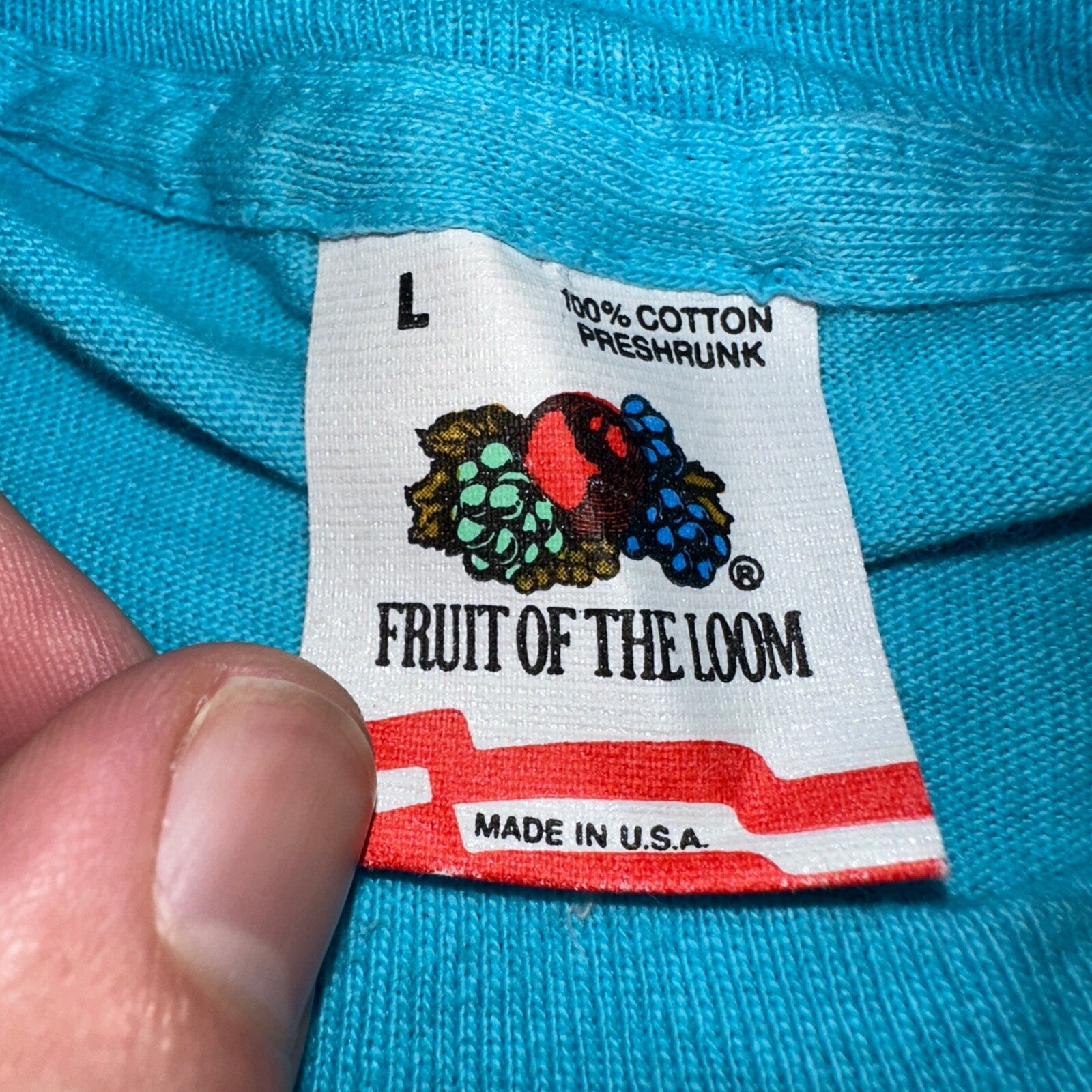 Hot August Nights 90s Reno Fruit of the Loom VTG T Shirt USA Bright Blue Graphic