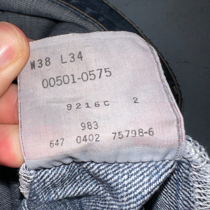 Levis 501 Vintage Y2K 90s XX Straight Leg Jeans Blue Med Wash 38x34 Act 39x34