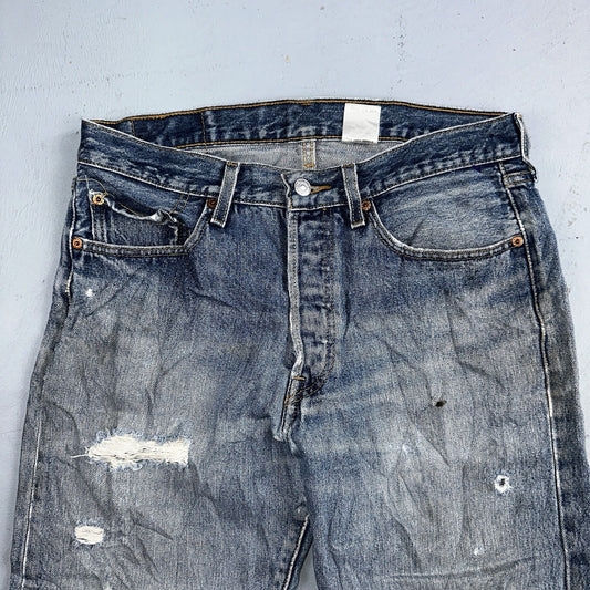 Levis 501 Vintage 90s Y2K XX Straight Leg Jeans Blue Med Wash 32x29 Act 31x28