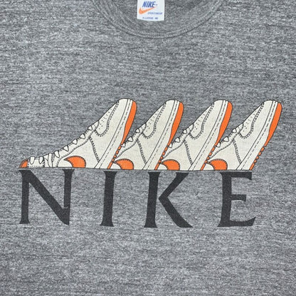 Vintage Nike T Shirt Unisex Crop Top Quad Metallic Jordan 1 Chicago 1985 Bred