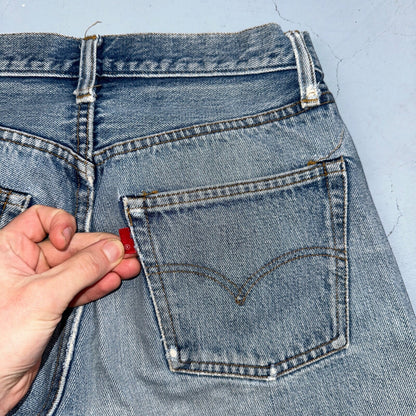Levis 501 Vintage 80s Redline Selvedge USA XX Jeans Light Wash 30x36 Act 27x31