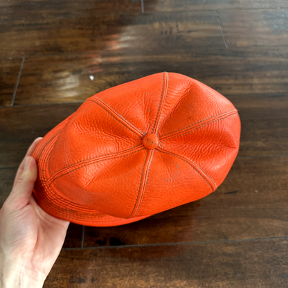 Vintage 1950s Fisherman Hunting Hat Cap Bucket Orange 7 1/8 WWII 50s 60s