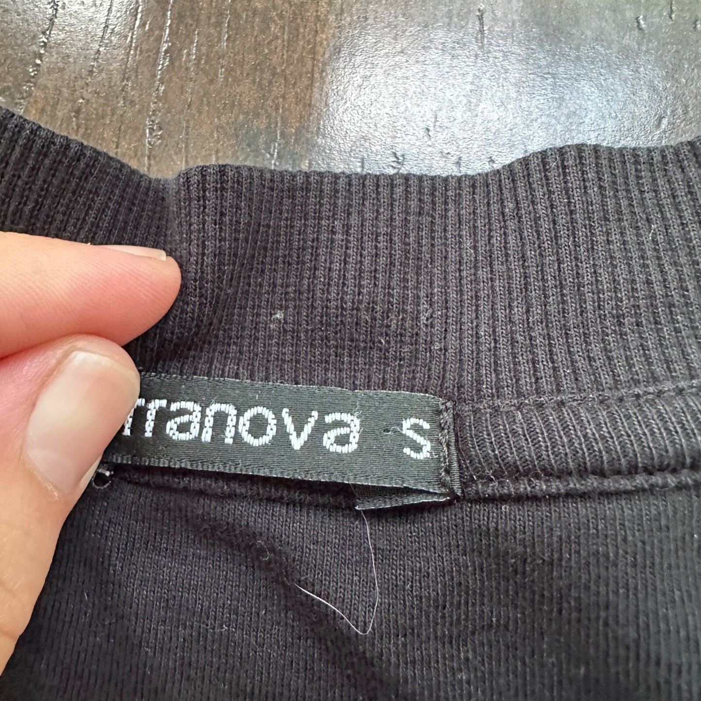 Terranova T-Shirt Top Long Sleeve Casual Clothing Womens S Black Deep V Neck