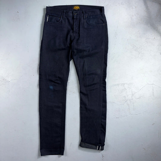 Brave Star Jeans Mens 34 Blue Selvedge Cone Denim Dark Wash Slim Straight USA