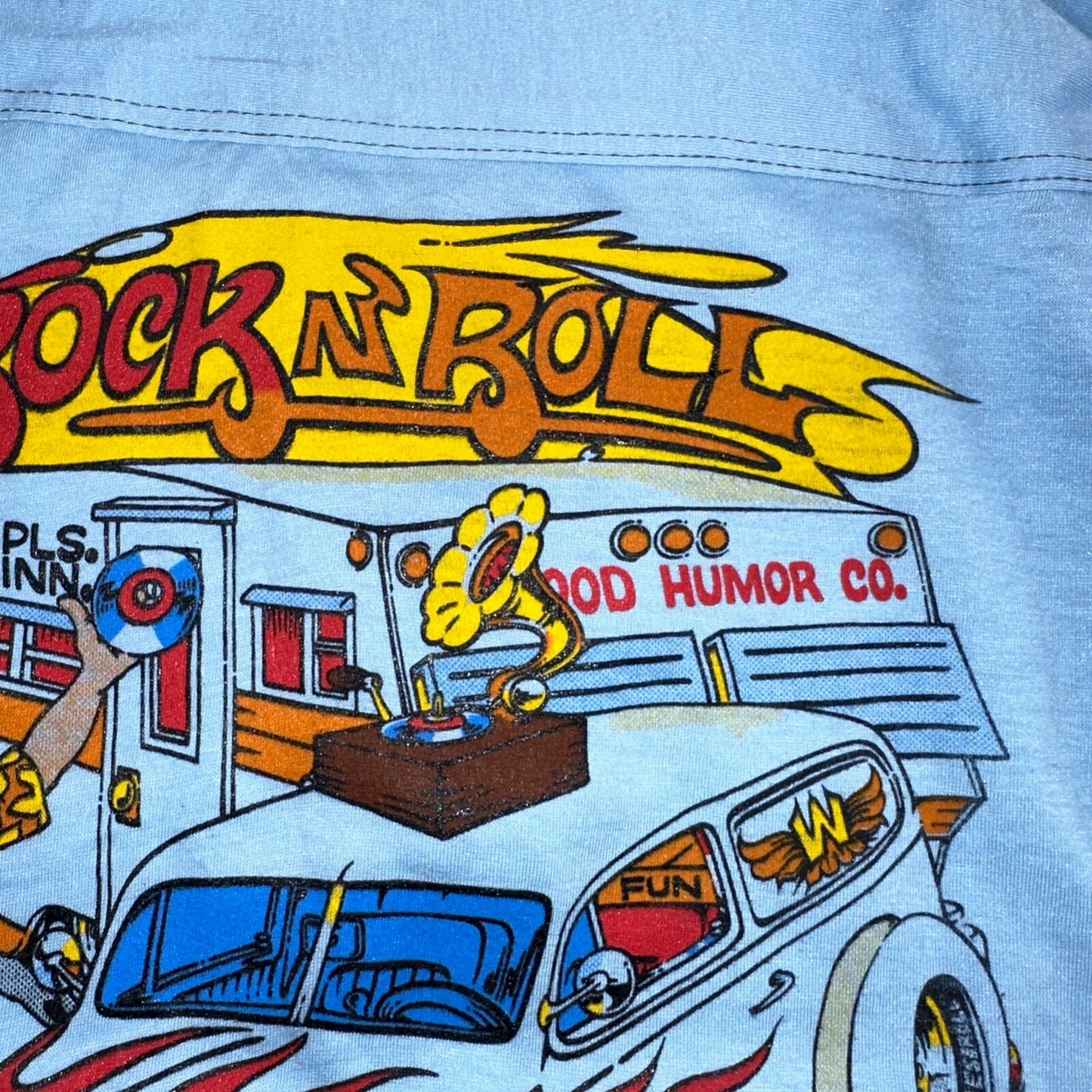 Rock N Roll 80s VTG T Shirt Vinyl Kalahan Wings Beer Rockabilly Life Cars Graph