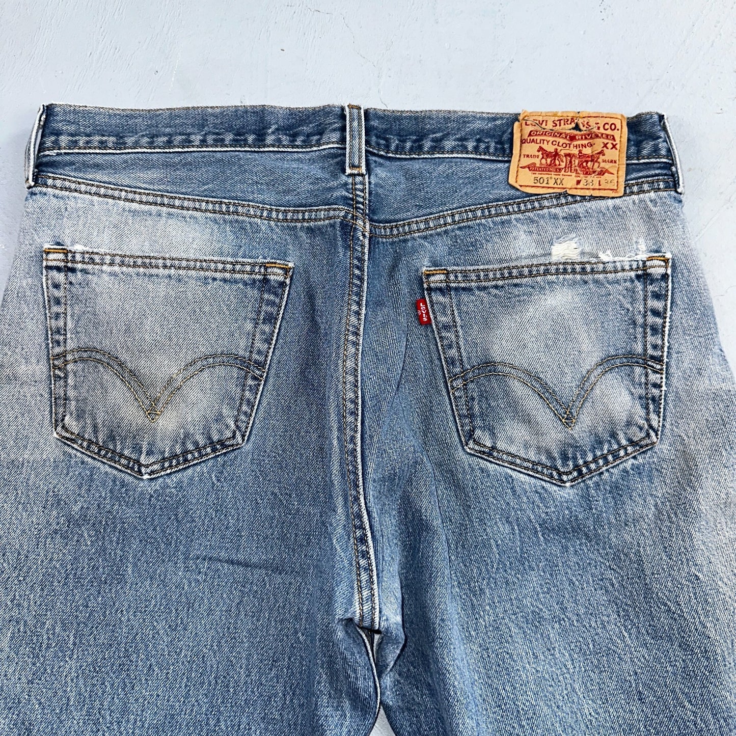 Levis 501 Vintage Y2K 90s XX Straight Leg Jeans Blue Med Wash 38x36 Act 35x31