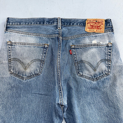 Levis 501 Vintage Y2K 90s XX Straight Leg Jeans Blue Med Wash 38x36 Act 35x31