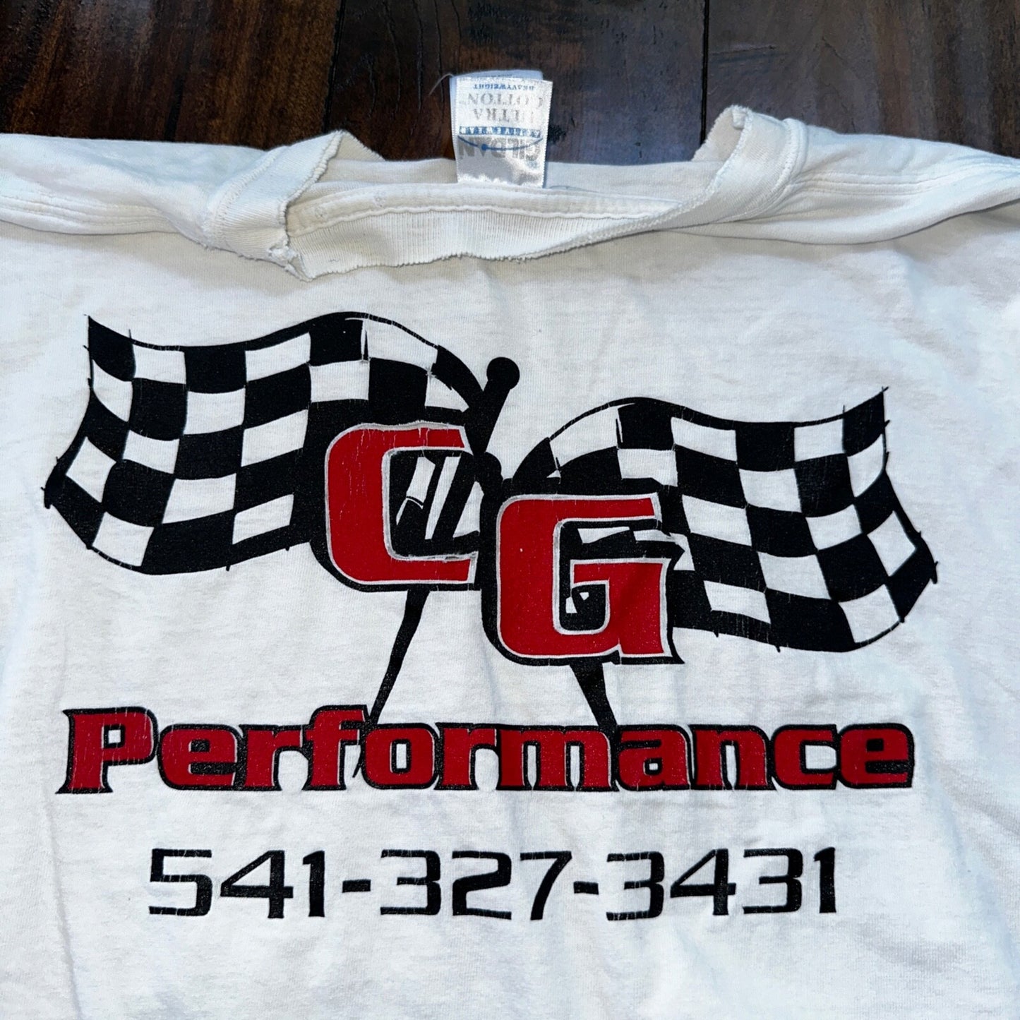 CG Racing Cars VTG T Shirt Nacar Perfomance Y2K XL Rap Thrashed Long Sleeve