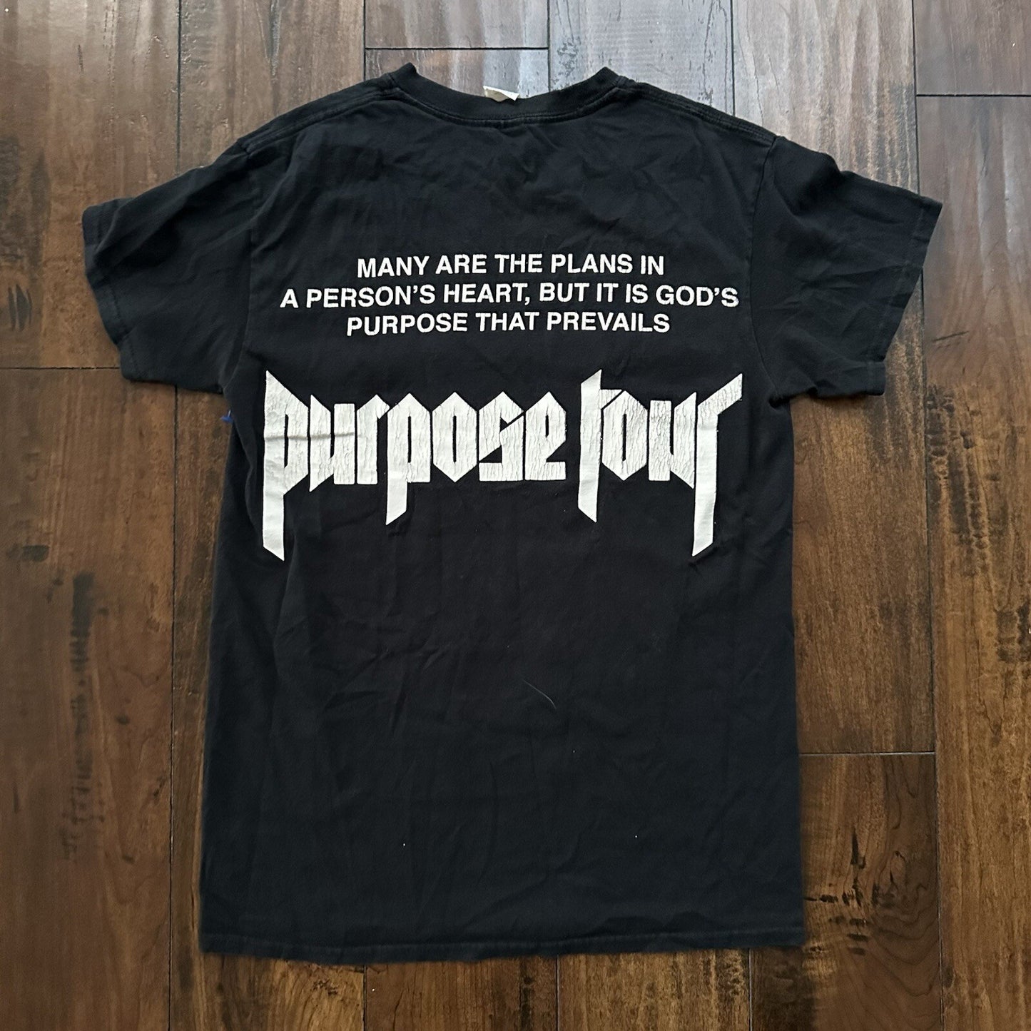 Justin Bieber Purpose Tour Vintage Style T Shirt Black Small Y2K Pop Music Band