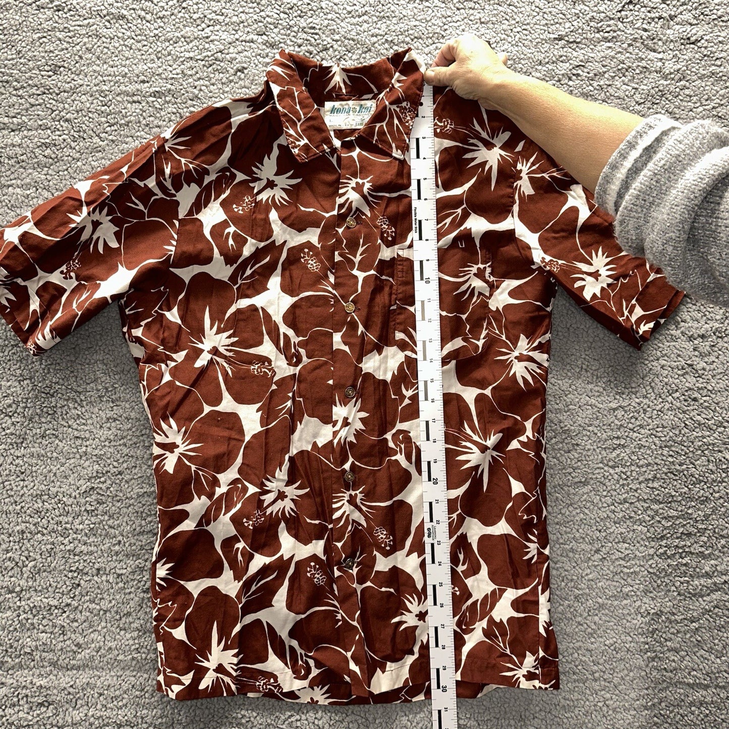 Vintage 50s Hawaiian Aloha Print Shirt Rockabilly Honolulu 60s Button Jantzen