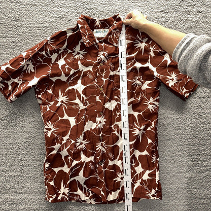 Vintage 50s Hawaiian Aloha Print Shirt Rockabilly Honolulu 60s Button Jantzen