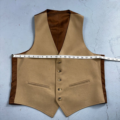 VTG Mens 3 PC Suit 42 Jacket Coat Pants Vest Plaid Rockabilly 70s 1970s Brown