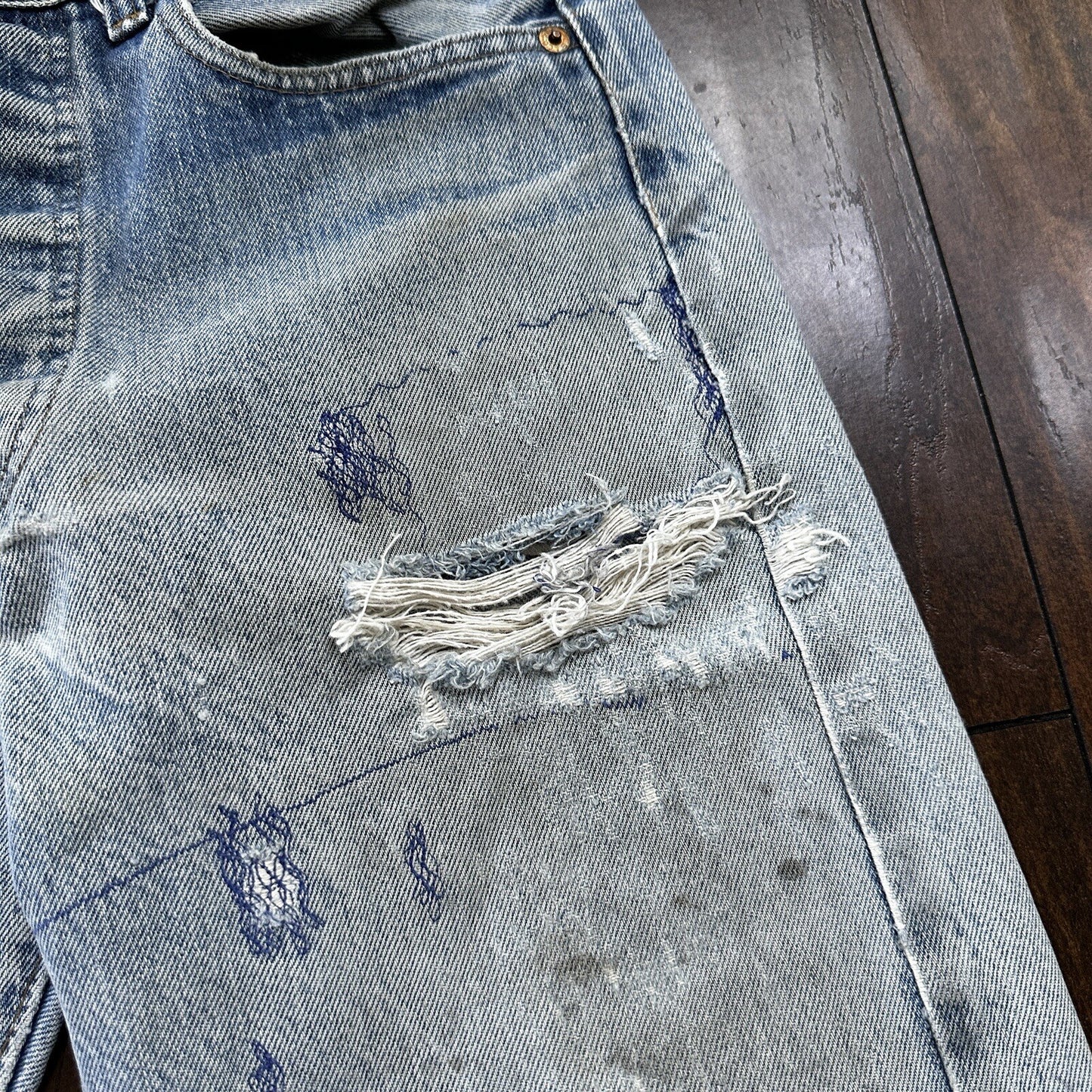 Levis Vintage 80s Redline Selvedge USA 501 XX Jeans 66 70s Light 30x36 Act 27x30