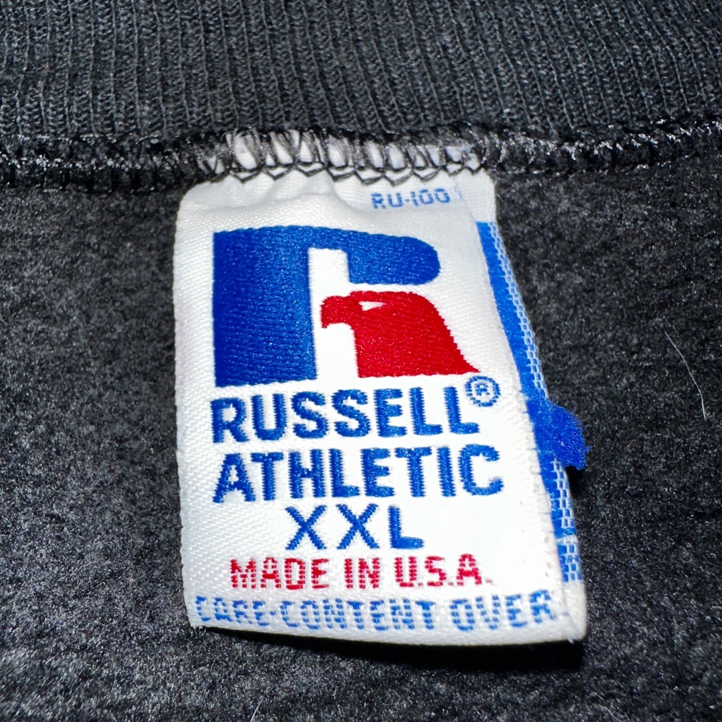 Russell Athletic 2XL Sweatshirt 90s VTG Crewneck USA Black Akron University Dad