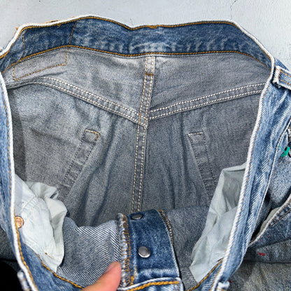 Levis 501 Vintage 90s Poland Straight Leg Jeans Blue Med Wash 34x34 Act 32x33