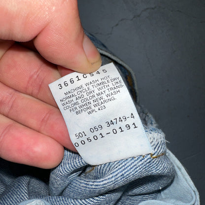 Levis 501 Vintage 80s USA XX Straight Leg Jeans Blue Light Wash 36x32 Act 34x32