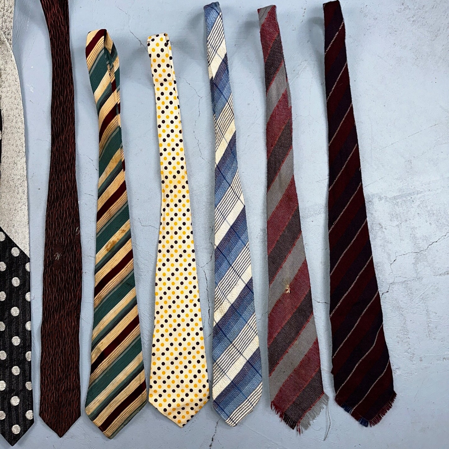 VTG 30s 40s Palm Beach Cloth Wool Tie Swing Rockabilly Lot 10 Ties Antique Rare