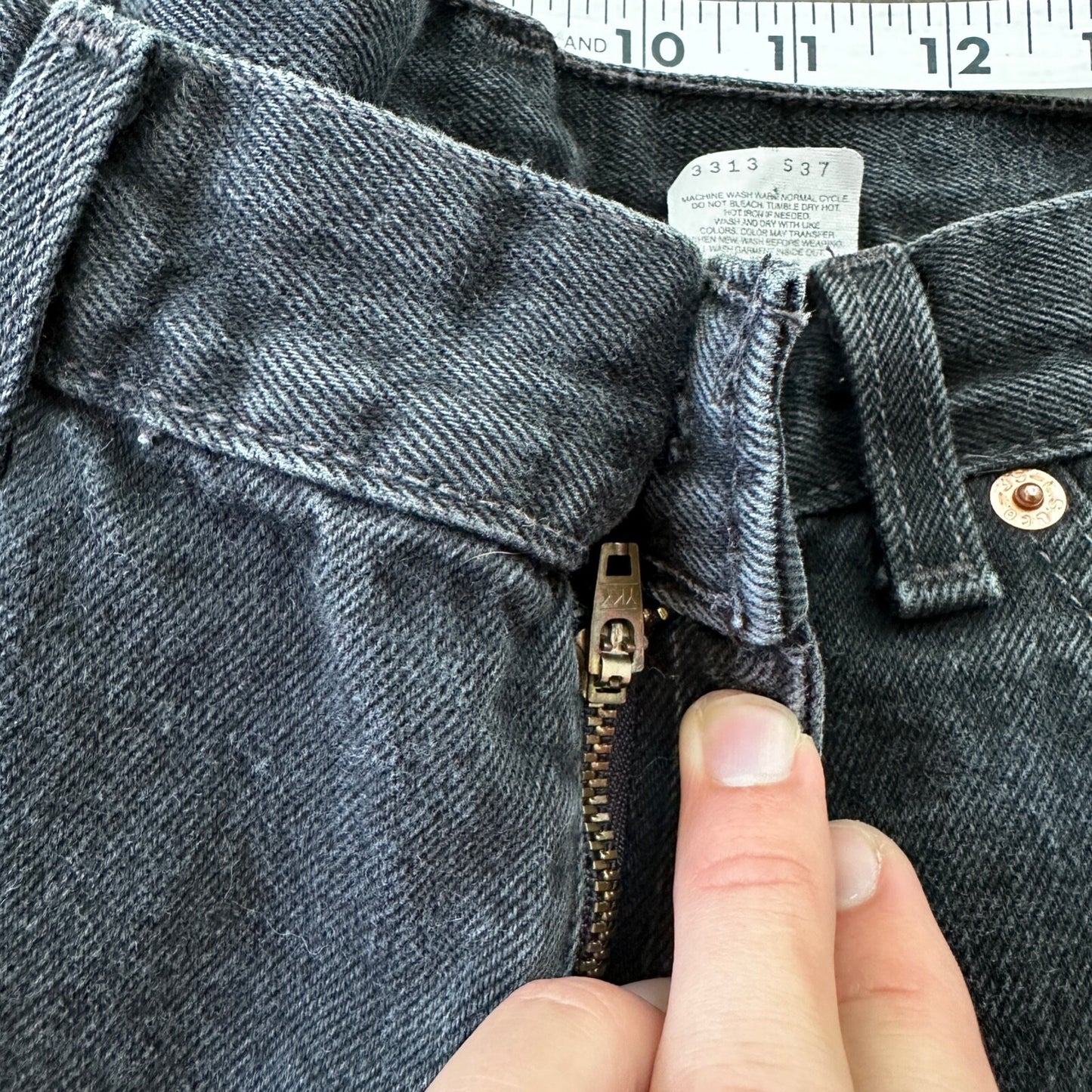 Levis 505 Vintage 90s Straight Leg XX Mexico Jeans 38x32 Black Wash Act 33x30